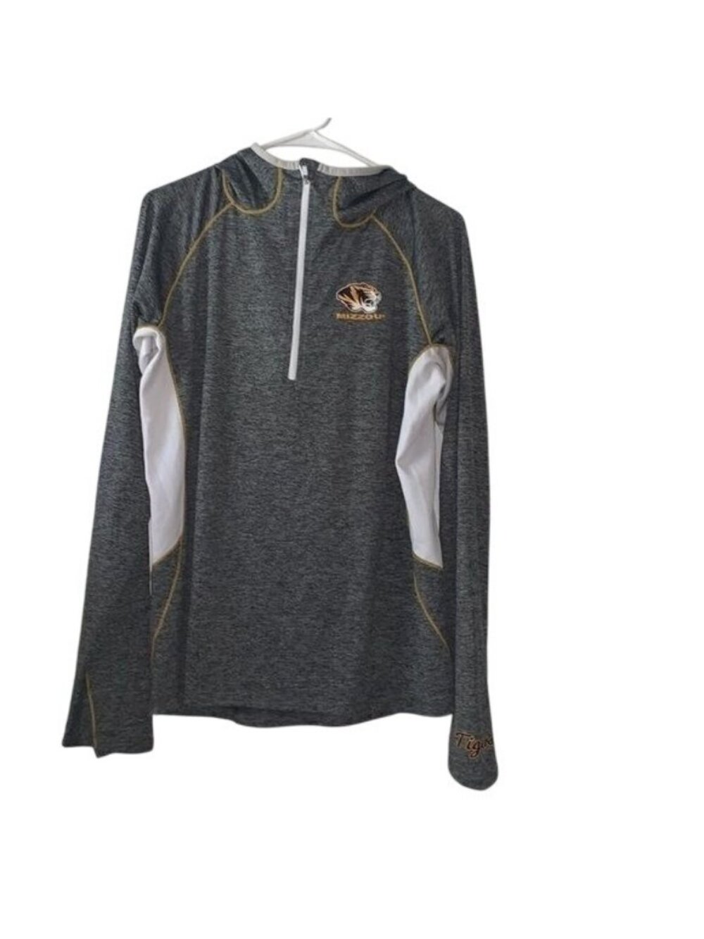Missouri Tigers Campus Heritage L/S Gray Pullover Hoodie L Polyester/Spandex